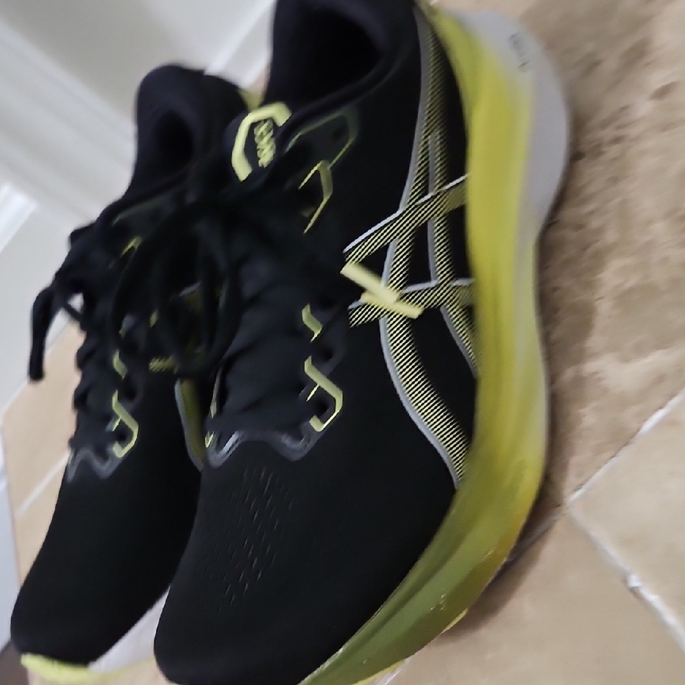 Asics Black and Yellow Athletic Sneakers